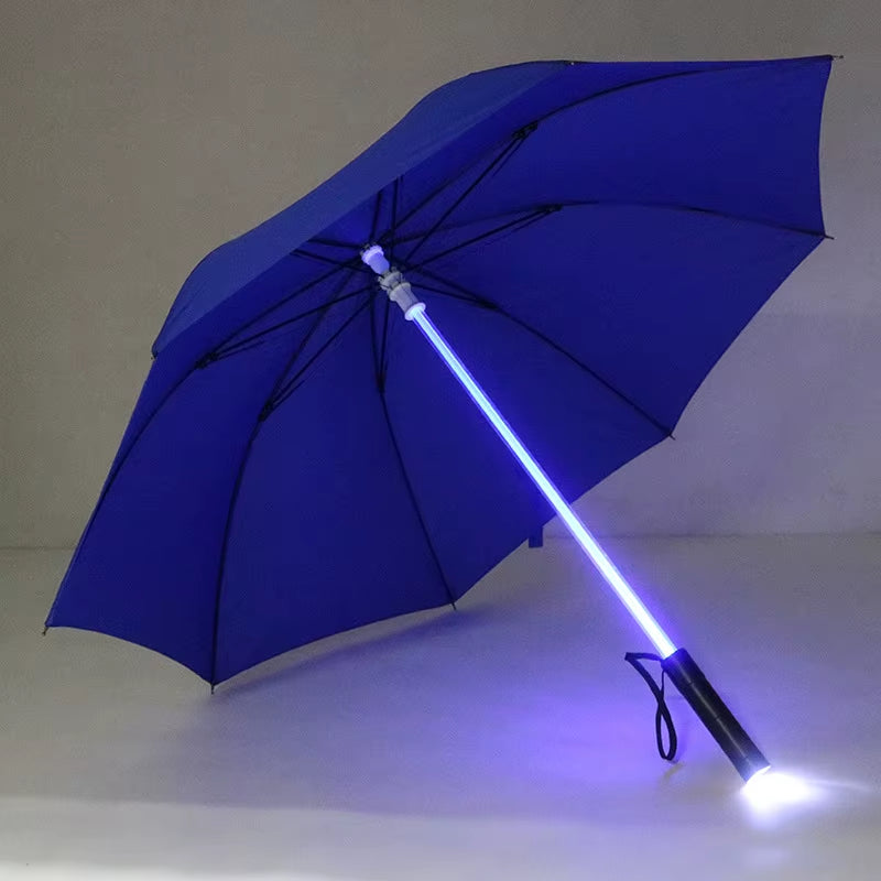 LED Stick Light Luminous Umbrella Colorful Creative Lights Fiber Straight Umbrella Touch Cloth Luminous Advertising Umbrella
