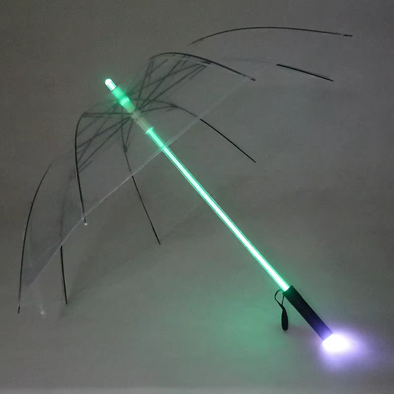 LED Stick Light Luminous Umbrella Colorful Creative Lights Fiber Straight Umbrella Touch Cloth Luminous Advertising Umbrella