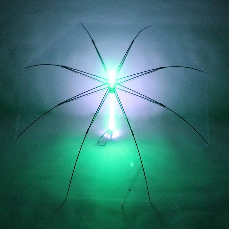 LED Stick Light Luminous Umbrella Colorful Creative Lights Fiber Straight Umbrella Touch Cloth Luminous Advertising Umbrella