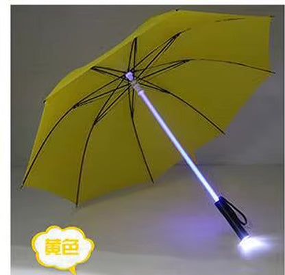 LED Stick Light Luminous Umbrella Colorful Creative Lights Fiber Straight Umbrella Touch Cloth Luminous Advertising Umbrella