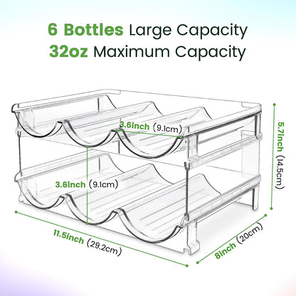 Water Bottle Organizer for Cabinet, Water Bottle Storage Organizer, 2 Packs Water Bottle Storage Rack, Water Bottle Holder for Cabinet, Stackable Water Bottle Storage Rack